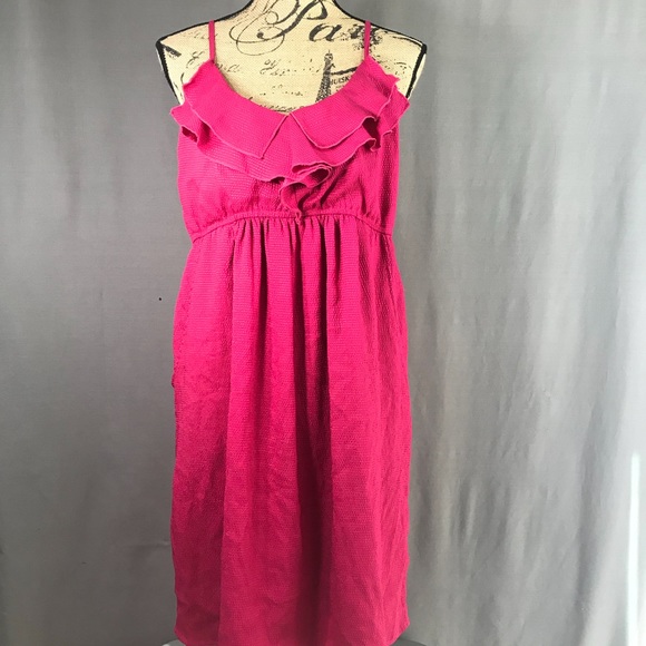 Magenta Maternity Dress with Pockets - Picture 2 of 6